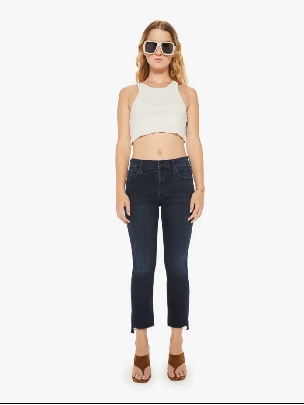 MOTHER Insider Crop Step Fray Night in Venice Size 28